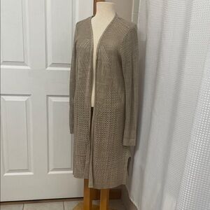 Cato Open Knit Boho Tan Duster XL